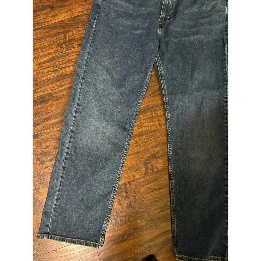Levis 505 Jeans Mens 40x32 Blue Regular Fit Straight Leg Dark Wash Denim